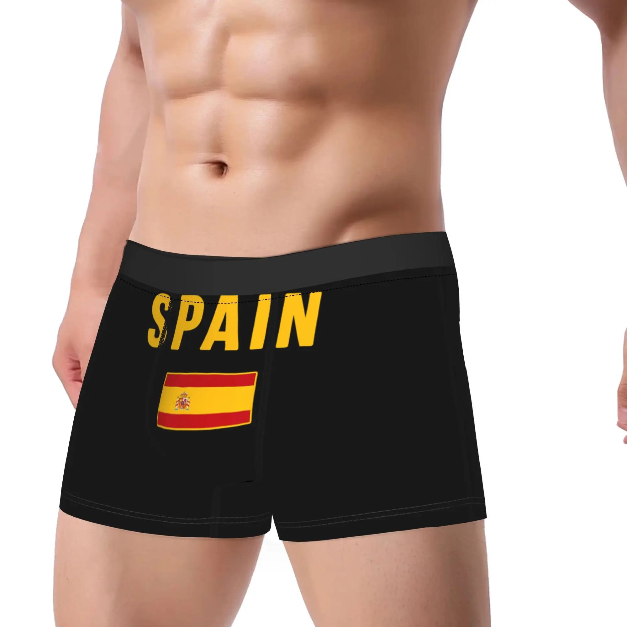 Spain Spanish Flag Espana  Underwear  Comfortable Panties Print Shorts Briefs For Men 3D Pouch Plus Size Boxer Shorts