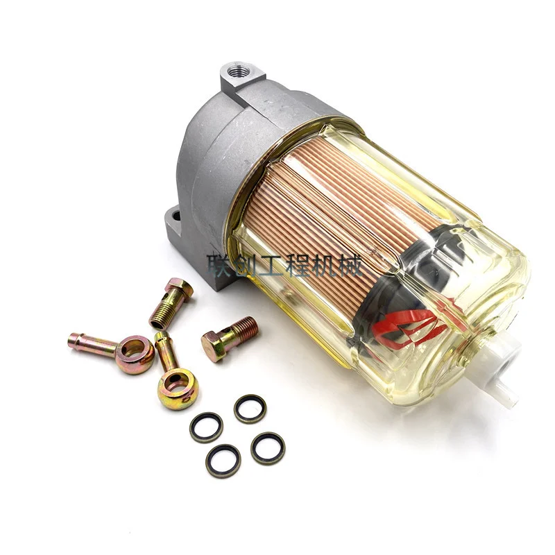 For Sumitomo SH200 210 240-5/A5 EFI Oil and water separator assembly filter Cup diesel filter Excavator Parts