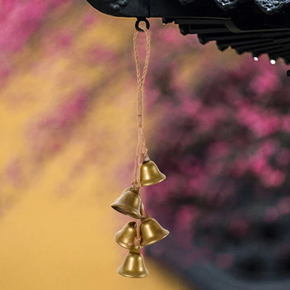 

2 Pcs Witch Bell for Door Ornament Hemp Rope Metal Decoration Hanging Bells