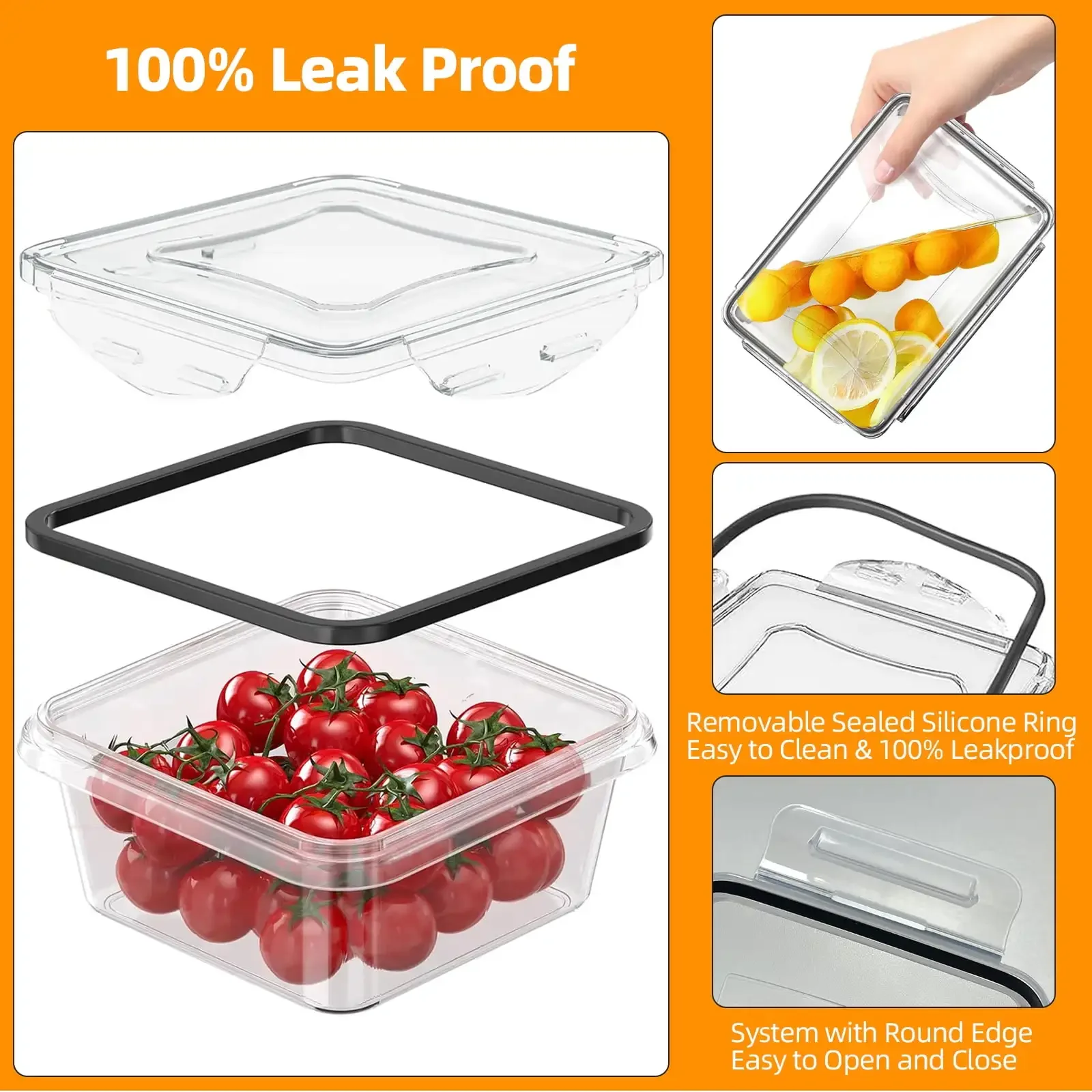 50 Food Storage Containers with Lids, Meal Prep Plastic Containers Pantry and Kitchen Organization (24 Containers + 24 Lids)