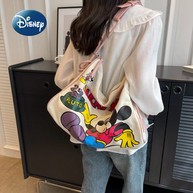 Disney Mickey New Women\'s One Shoulder Oblique Bag Large Capacity Women\'s Travel Bag Luxury Brand Cartoon Fashion Handbag