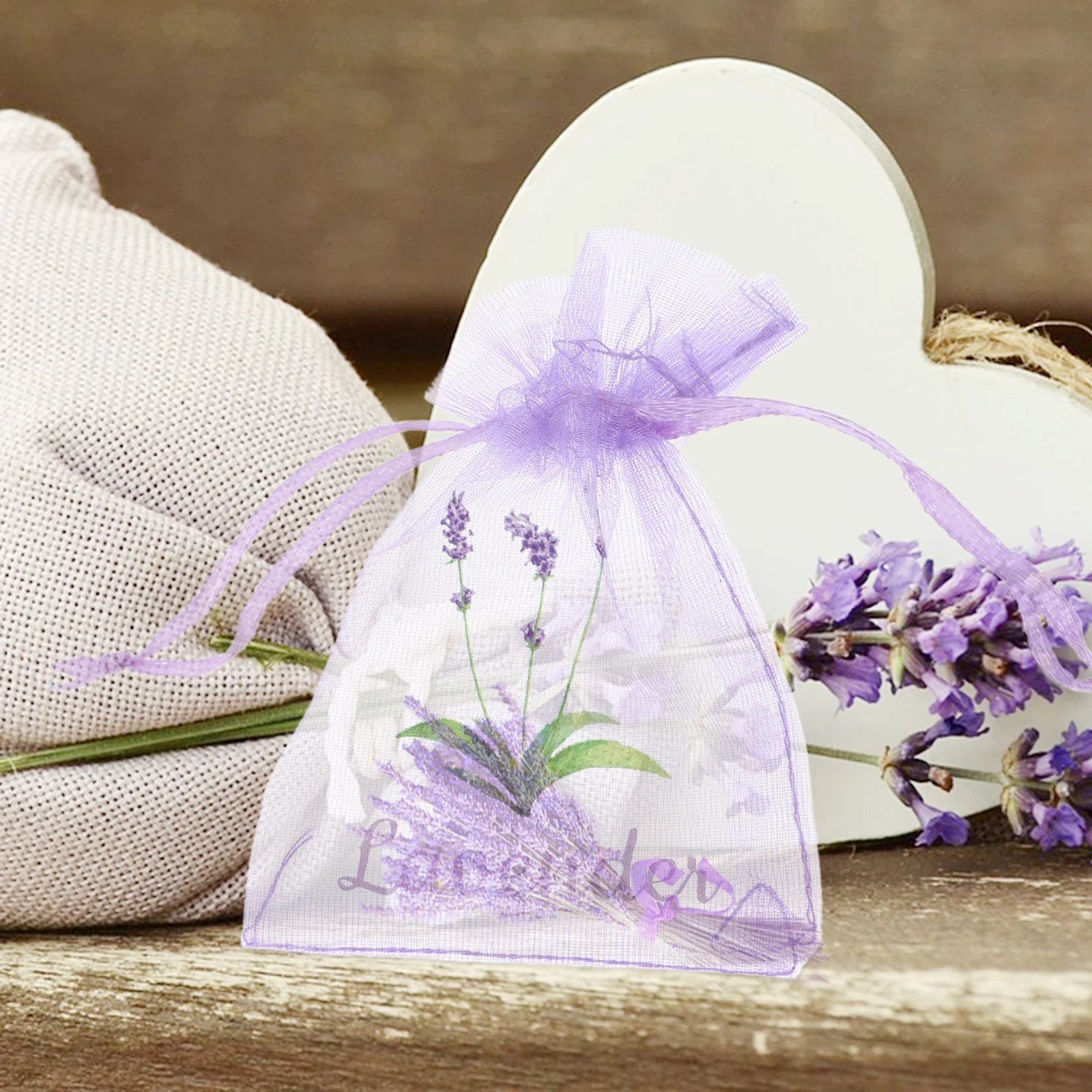

20pcs Lavender Sachet Bags Empty Breathing Mesh Drawstring Storage Herbs Spice Bag Dried Flower Container sachets