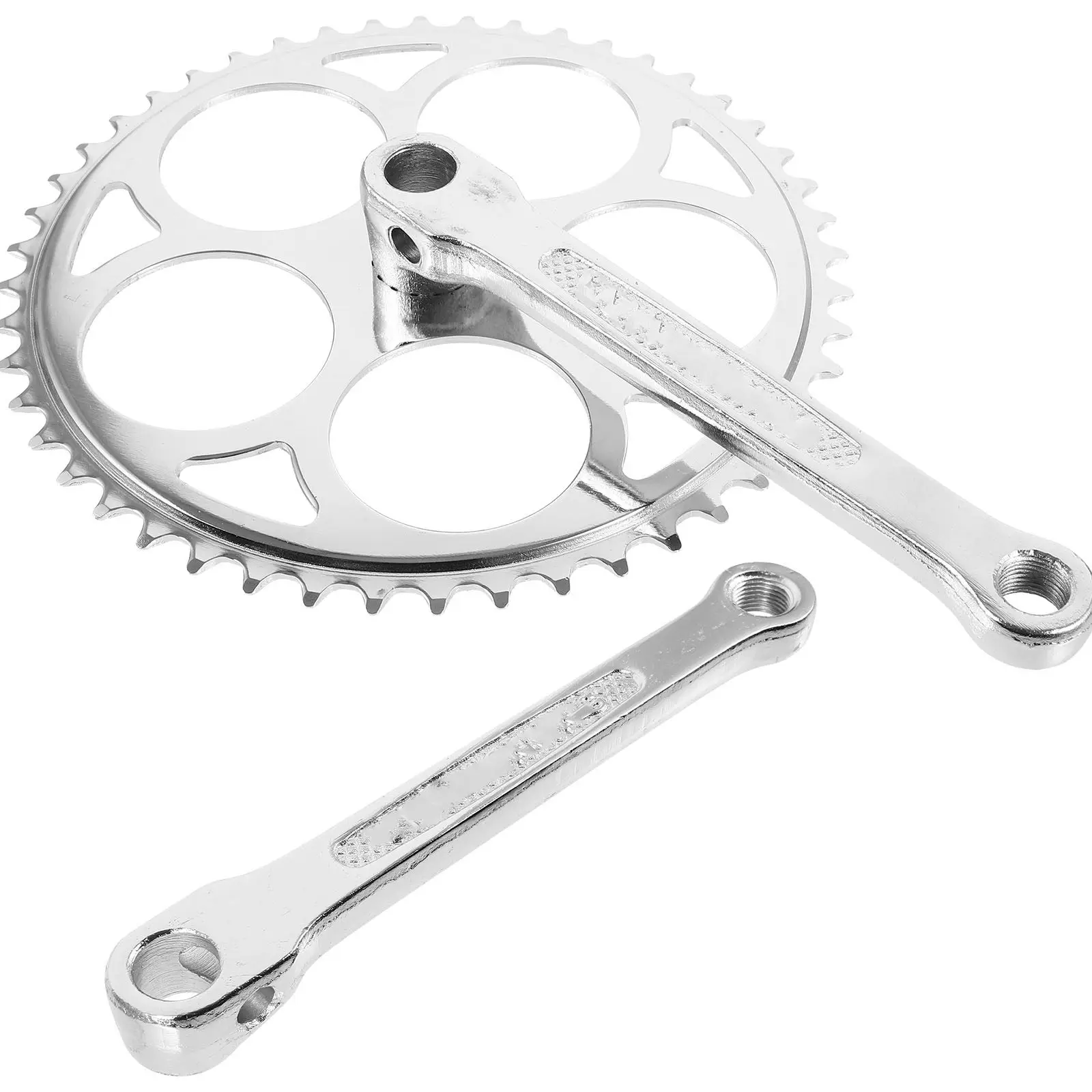 

1Set Steel Bicycle Crank Set for Single Speed Folding Track Fixed Gear Bike Sturdy Lightweight Crank Arm Chainring Replacement