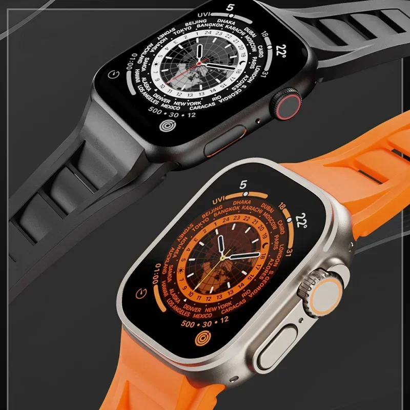 Sports Band for Apple Watch Ultra 49mm Series 9 45mm Wrist Strap for iWatch ultra 2 8 7 6 5 3 4 se 42 44mm Silicone Men Bracelet