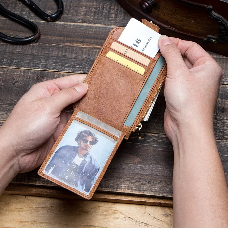 New Fashionable Leisure True Pickup Bag Card Cover Multi Functional Buckle Zipper Ultra Thin Small Wallet Purse Womens Card Bag