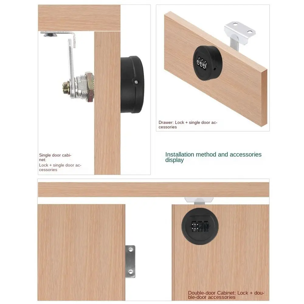 New Zinc Alloy Password Lock Anti-theft 3 Digital Code Combination Lock Furniture Security Drawer Lock Cabinet Mailbox