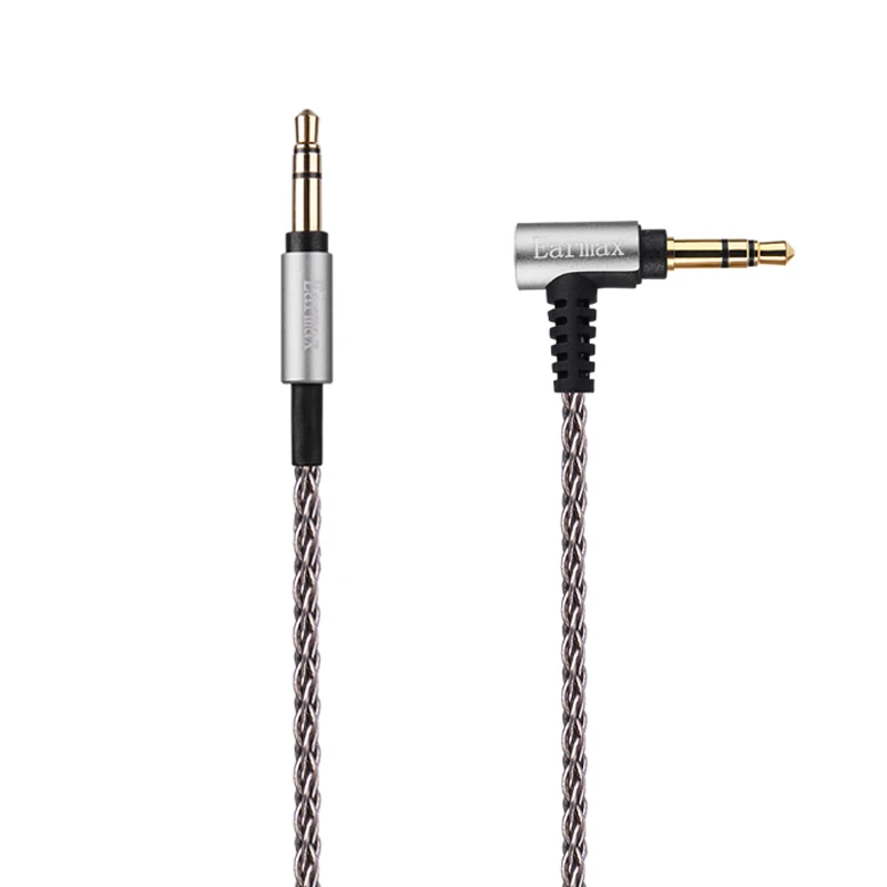 For Audio Technica SONY PHILIPS SHP9500 MSR7 MDR-1A 1000XM3 Earphone Replaceable 3.5mm Single Crystal Copper Silver Plated Cable