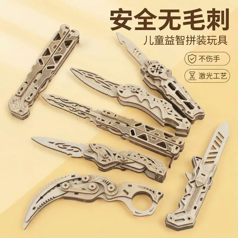 Wooden 3D Puzzle Butterfly Claw Style Assembly Model, DIY Handcraft Folding Ornament, Educational Hobby Toy