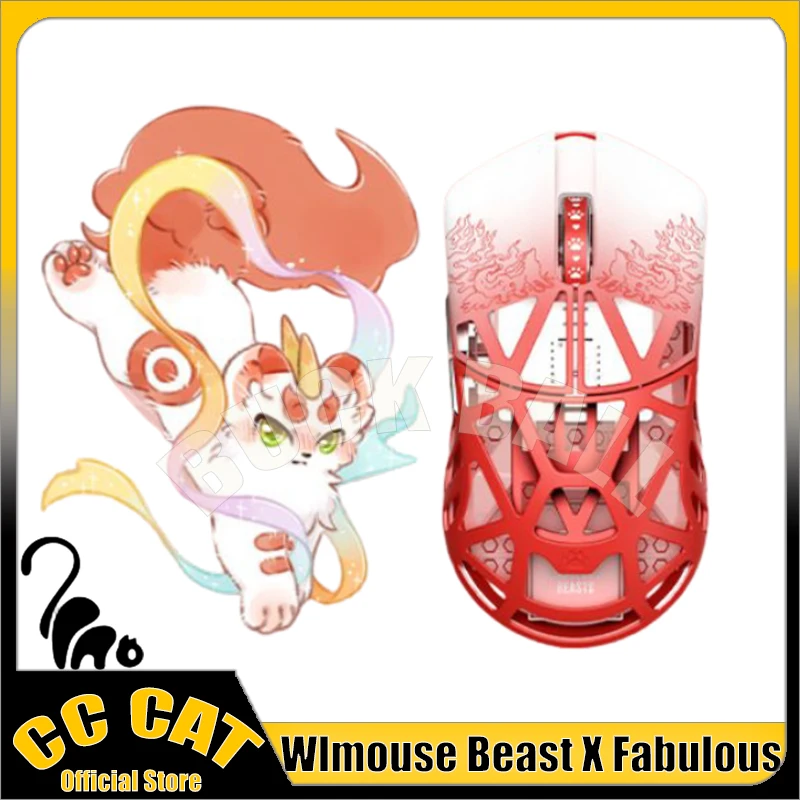 

New Wlmouse Beast X Fabulous Beasts Gaming Mouse 2Mode 8K Magnesium Alloy Wireless Lightweight PAW3395 TTC Wheel FPS Gamer Mouse