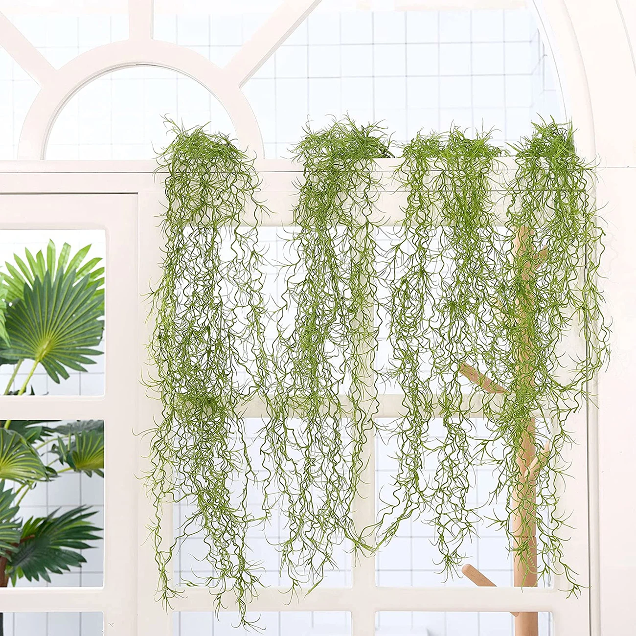 12 Forks Artificial Wall Hanging Plant Fake Spanish Moss Wholesale Plastic High-quality Plants Vine Home Garland Wall Decoration 