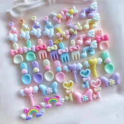 20Pcs Sweet Mini Glossy Planar Resin Material Woman Earrings Hairpin Ring Fashion Craft Accessories Scrapbooking Charms Applique