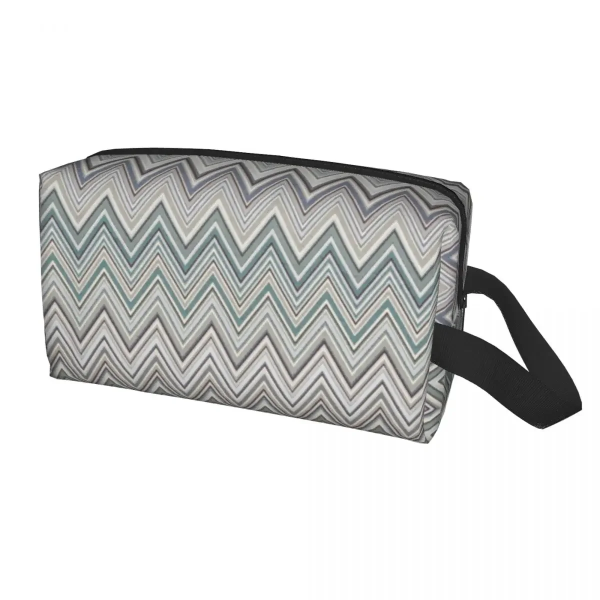 

Boho Chic Zigzag Chevron Makeup Bag Travel Cosmetic Organizer Cute Modern Bohemian Zig Zag Multicolor Storage Toiletry Bags