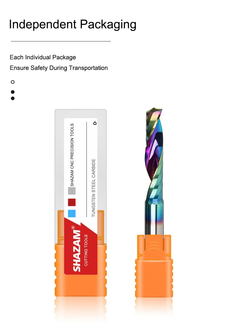 3,175 mm, einseitig gefräst, farbig beschichtet, Hartmetall-Fräser aus Wolframstahl für Aluminium, PVC, zum Schnitzen. – Detail 6