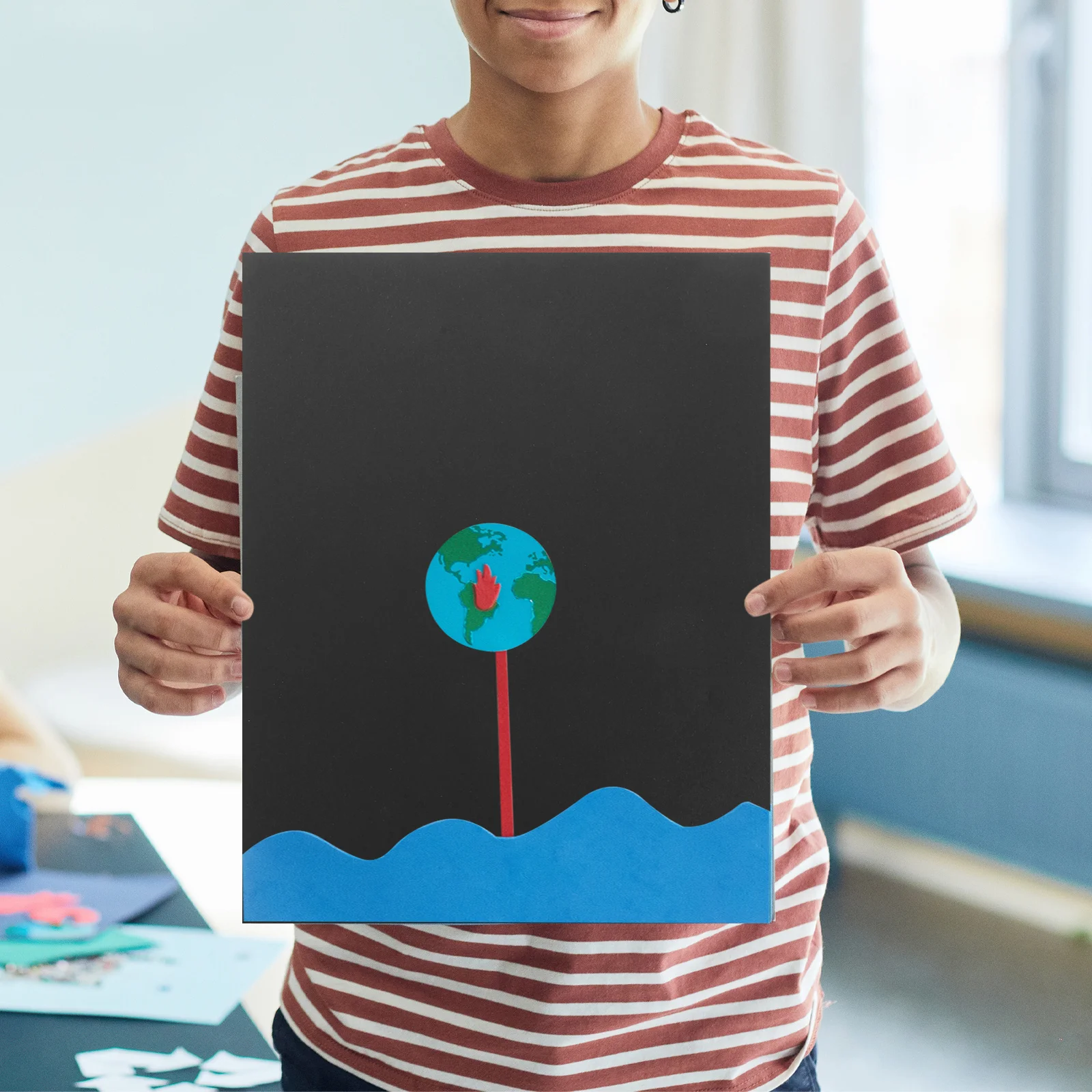 أوراق ورق بطاقات سوداء مقاس 8.5 × 11 بوصة ورق رسم سميك للفنانين لوحة رسم بطاقات تهنئة A4 Art #3