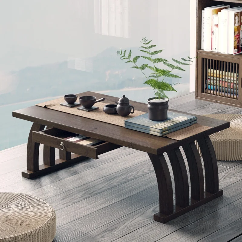 Mesa de té baja de estilo japonés, mesa de café tipo tatami para dormitorio, escritorio de bambú para suelo, mesa de té multifunción, mesa baja para ventana, nueva