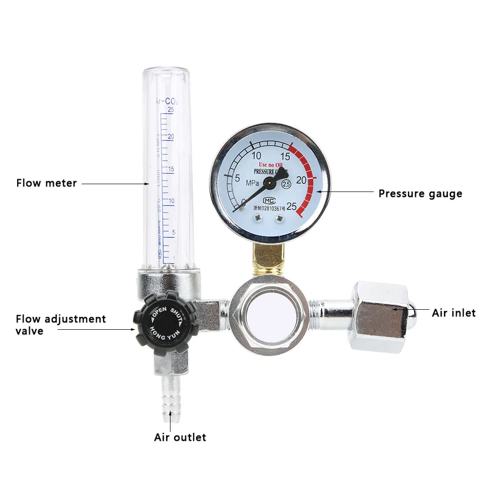 Regulator przepływomierza Argon CO2 Mig Tig Ciśnieniomierz Części spawalnicze Regulator przepływomierza Argon CO2 Regulator spawalniczy Zamiennik