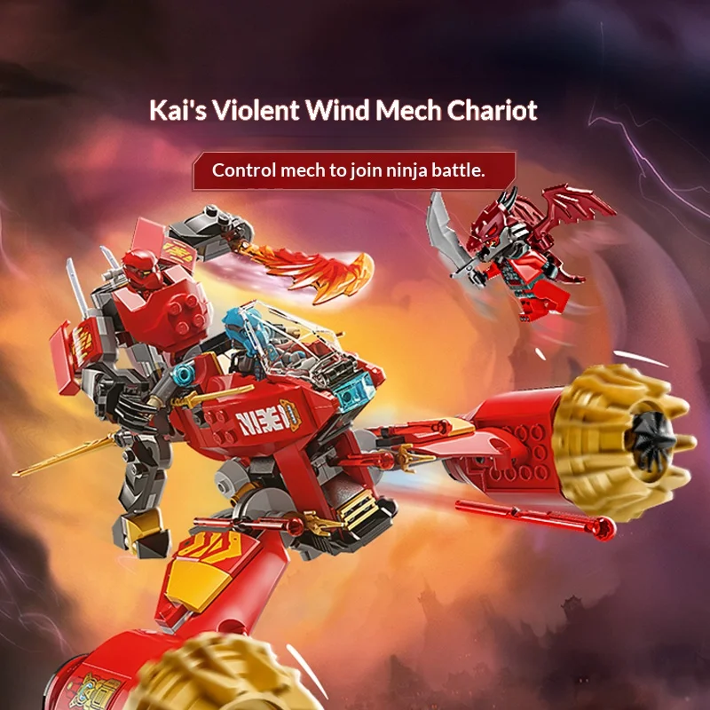 

Конструктор LEGO Ninjago 71830 Kai's Mech Storm Rider, игрушка для мальчиков и девочек от 7 лет, игровой набор с фигурками, подарок