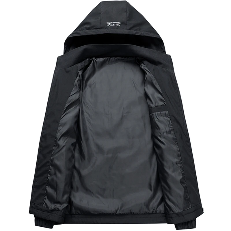 เสื้อแจ็คเก็ตผู้ชาย สไตล์ลำลองธุรกิจ สำหรับฤดูใบไม้ผลิและฤดูใบไม้ร่วง ปี 2025 สินค้าใหม่ หมวกถอดได้ ทรงเข้ารูป มีฮู้ด รุ่นฤดูใบไม้ผลิ