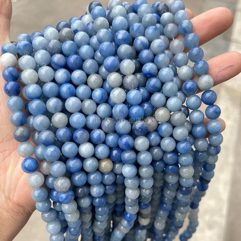 Natural Stone Blue Aventurine Beads Loose Spacer Gemstone Bead For Jewelry Making DIY Bracelet Necklace Accessory 4 6 8 10 12mm