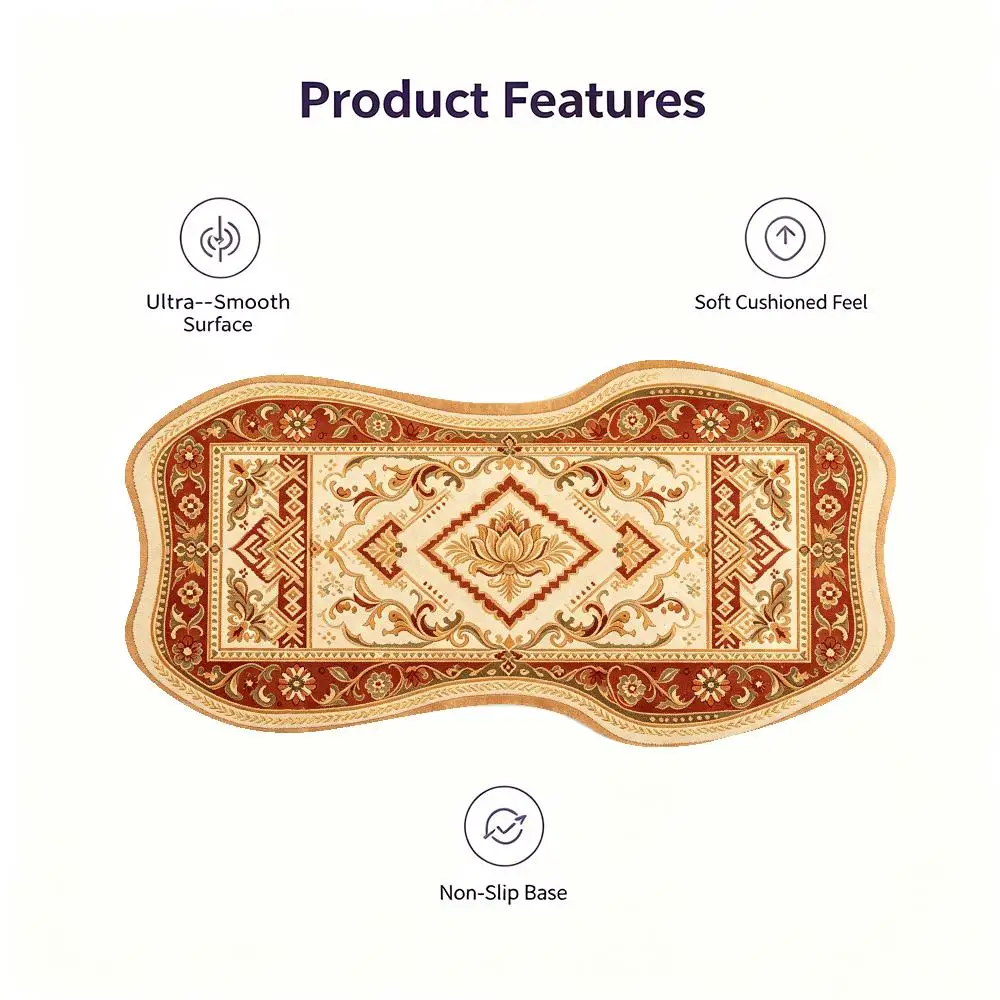 Creative Gold Edge Brown Green Persian Mouse Pad Special Shaped Large Size Precision Tracking For Luxury Desk Decor