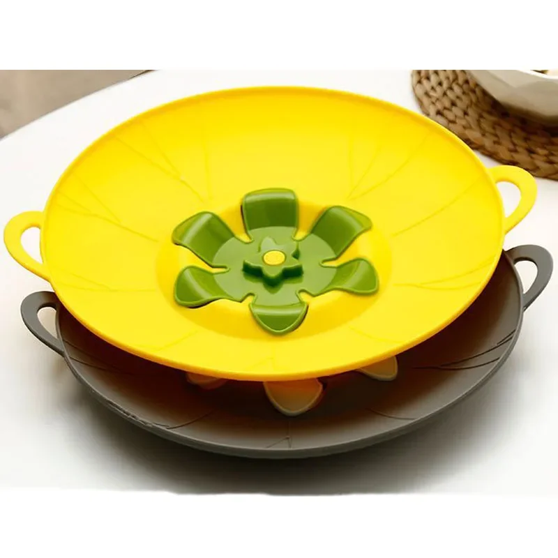 Spill Stopper Lid Cover Silicone Boil Over Safeguard Anti Spill Lid Cover Pot Pan Lid Multi-Function Cooking Kitchen Tool