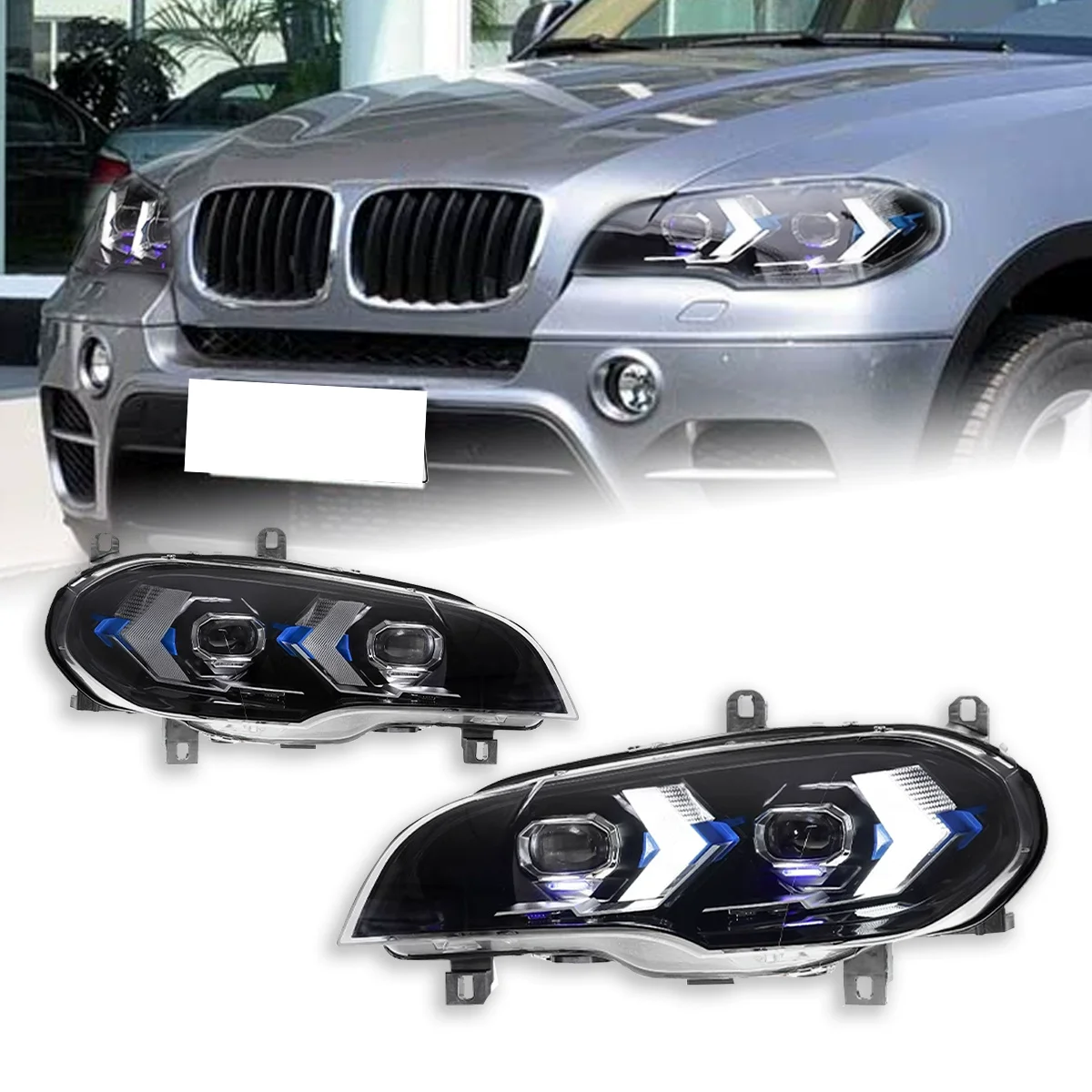 

Светодиодная фара в сборе для BMW X5 E70 2007-2013, модифицированный новый стиль, передняя фара, объектив DRL с динамическим указателем поворота