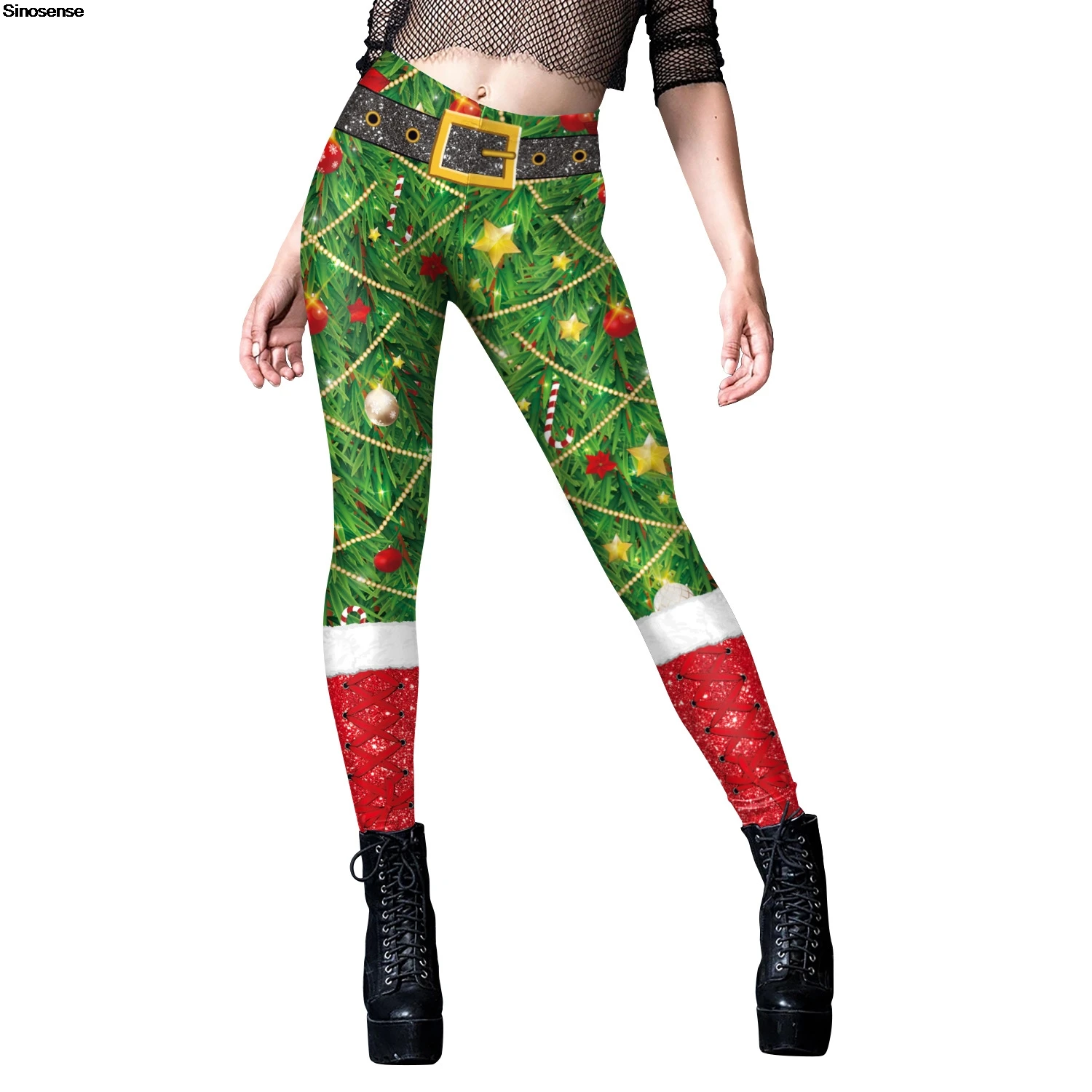 สตรีสูงเอวกางเกงขายาวคริสต์มาสน่าเกลียด 3D ตลกพิมพ์ใหม่ปี Xmas Leggins ยืด Tights Holiday Party คอสเพลย์ Leggings