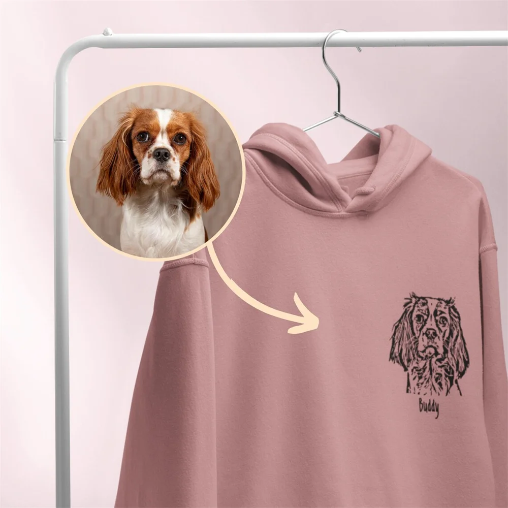 

Custom Pet Portrait Hoodie, Custom Personalised Dog Lover Gift, Dog Mum Hoodie, Dog Dad Hoodie, Pet Portrait Hoodie , Gift For