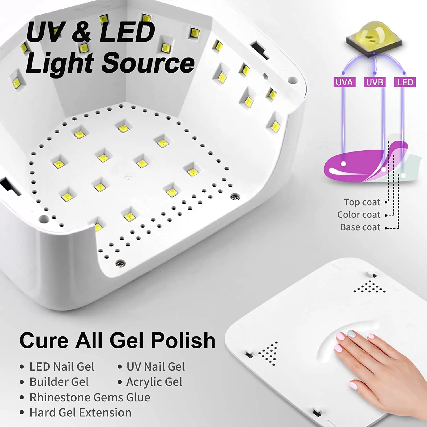 Wireless Led Nail Lamp UV Rechargeable 15600mAH Professional Gel Nail Dryer Nail Polish Curling Lamp for All Gel Nail Polish