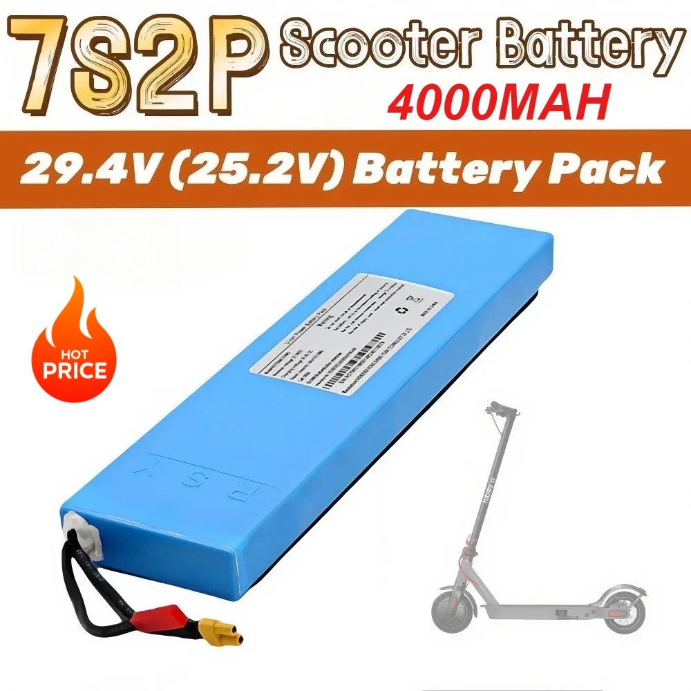 

25.2V 4000mAh 18650 7S2P Li-ion Rechargeable Battery Pack Suitable for Battery Replacement of 29.4V Electric Scooters