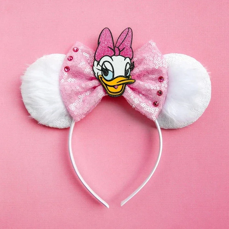 Disney Daisy Duck Ear Headband for Adults Donald Duck Hairbands Girls Kids Headwear Women Mickey Mouse Ears Bow Hair Accessories