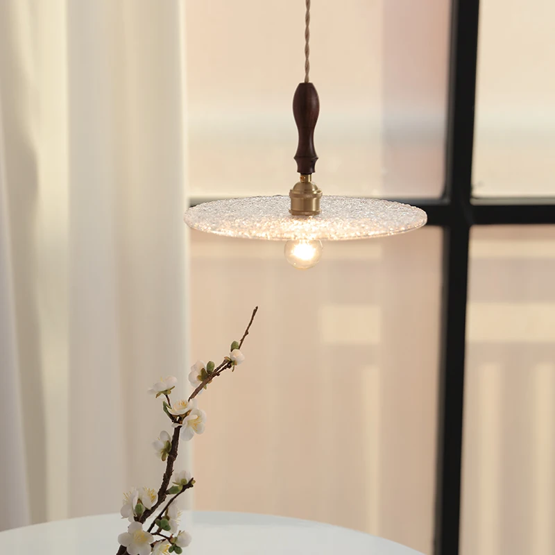 IWHD اليابانية الحد الأدنى قلادة LED ضوء واضح التعميم الزجاج القهوة لوفت ديكور عناصر تعليق مصباح معلق Pendelleuchte