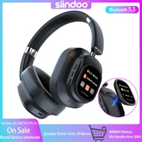 Siindoo JH-ANC930Plus Auriculares inalámbricos híbridos, auriculares con cancelación activa de ruido con pantalla LED de control táctil multimagnético