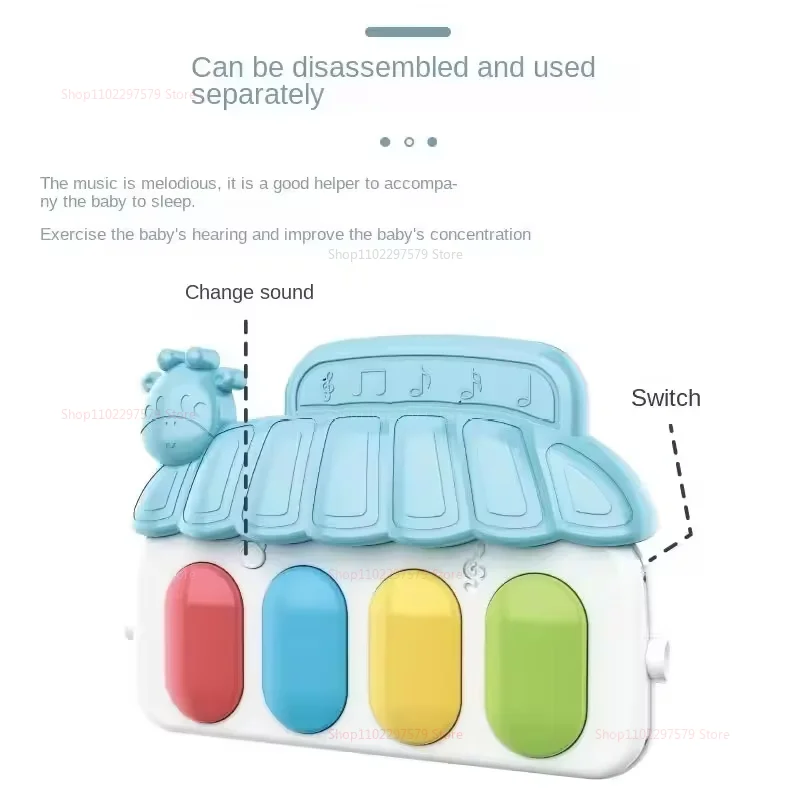 新生児用アクティビティジム プレイマット 音楽ラック付き 乳児用クロールパズルカーペット 子供用おもちゃ 赤ちゃんの発達とエンターテイメントのためのギフト
