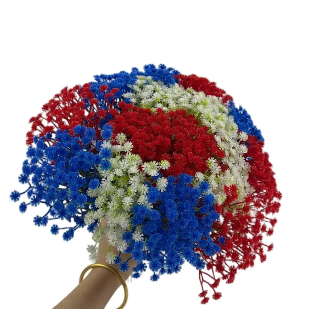 30PCS Mixed Color Patriotic Artificial Gypsophila Flowers, Fake Red White Blue Baby Breath for 4th of July - Party Home Deco - view 2