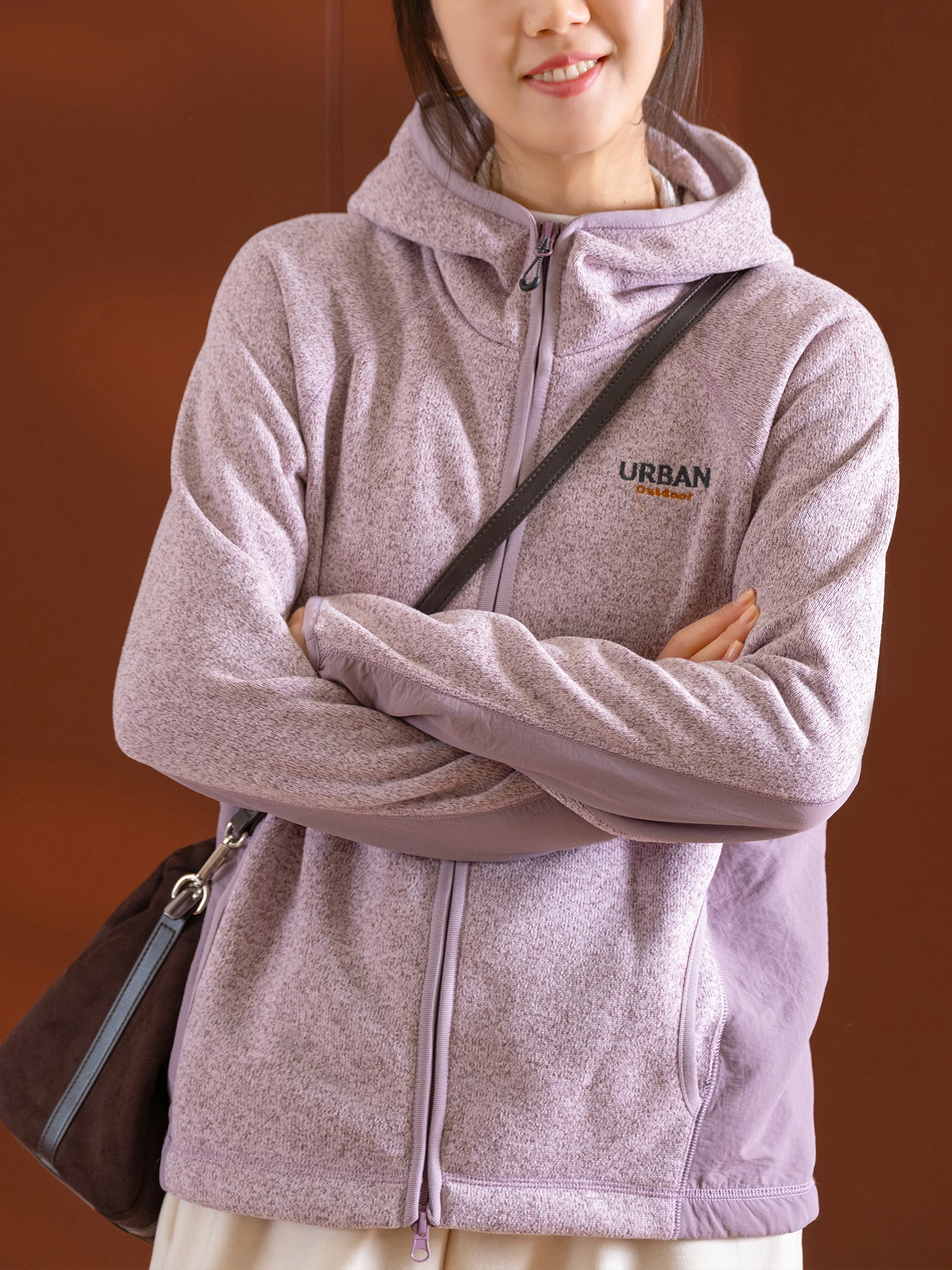 

Thiened Snowflake Inner Fce Zipper Letter Print Hooded Jaet Women's Casual Sle Windproof Polyester Fiber Long Sve...