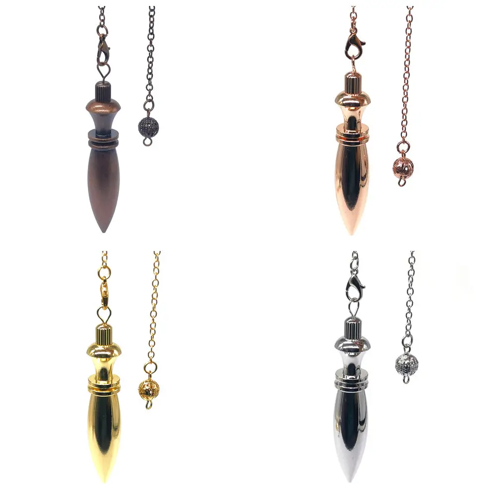 

Gold Silver Color Copper Metal Pendulum for Dowsing Divination Energy Reiki Healing Spiritual Pendant Balancing Pendulums
