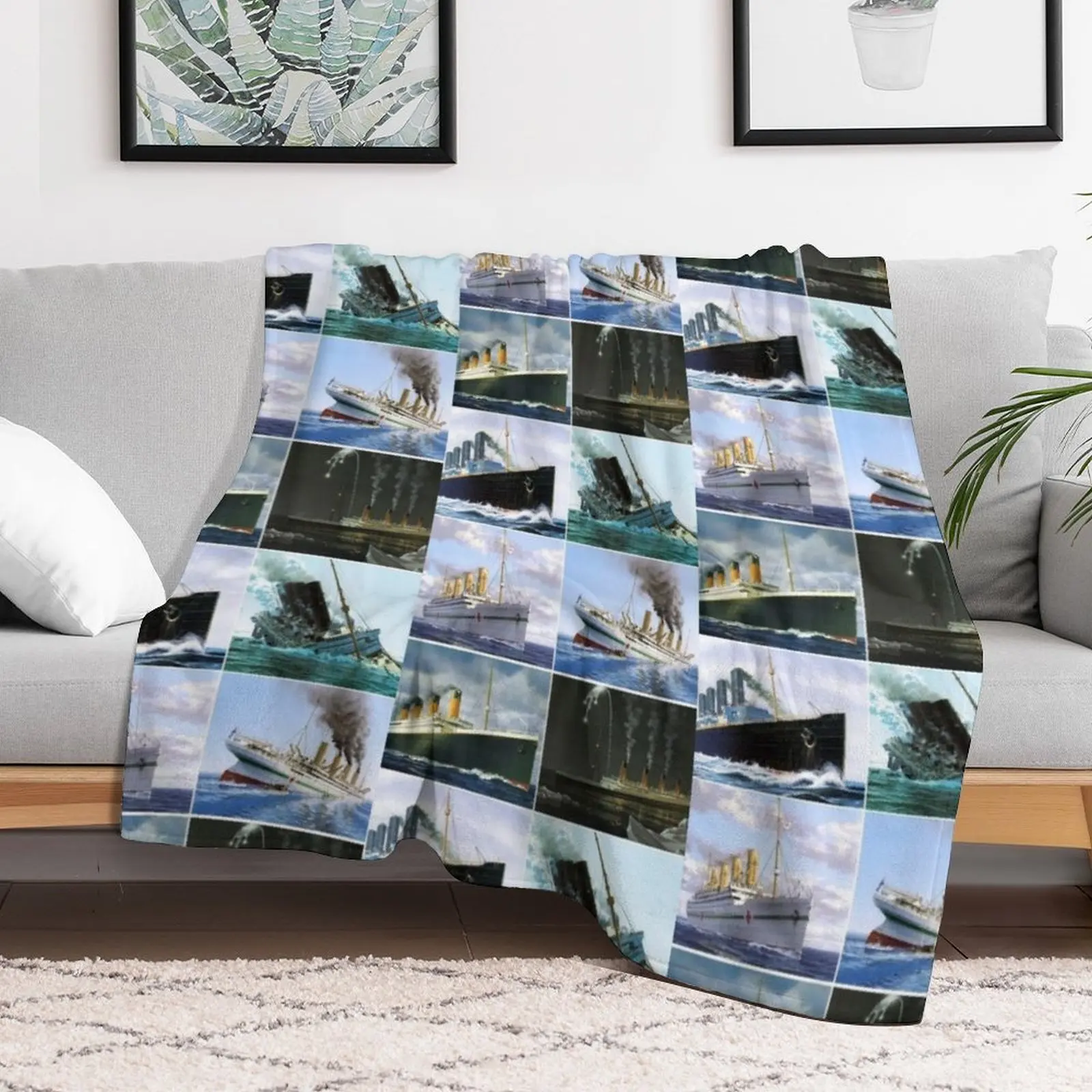 Titanic,iceburg,white star star liners,ship Throw Blanket Quilt Weighted Multi-Purpose Blankets