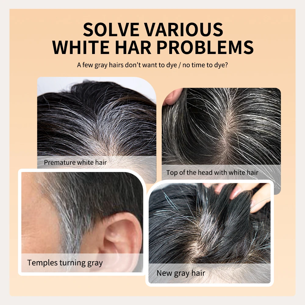 Waterproof 2in1 Hair Dye Stick with Comb Sweat Proof Black Brown Coffee Long Lasting Temporary Hair Coloring Hairline Pen view 6