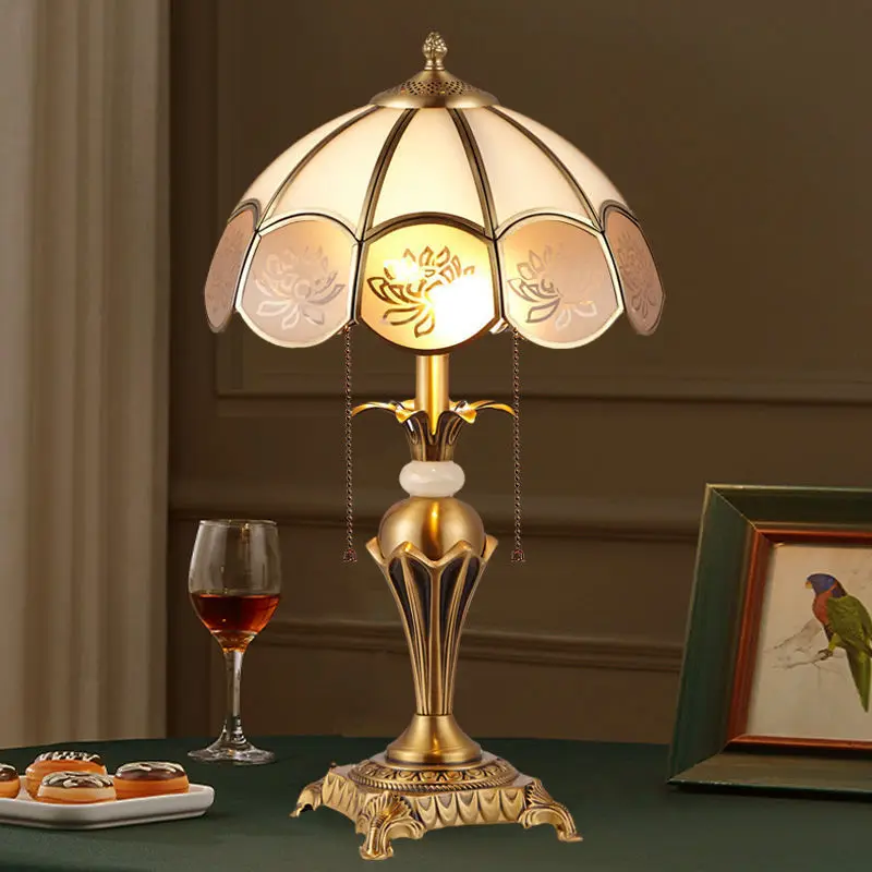 ULANI Contemporary Brass Gold Table Lamp LED Creative Simple Glass Desk Light Copper For Home Study Bedroom Bedside