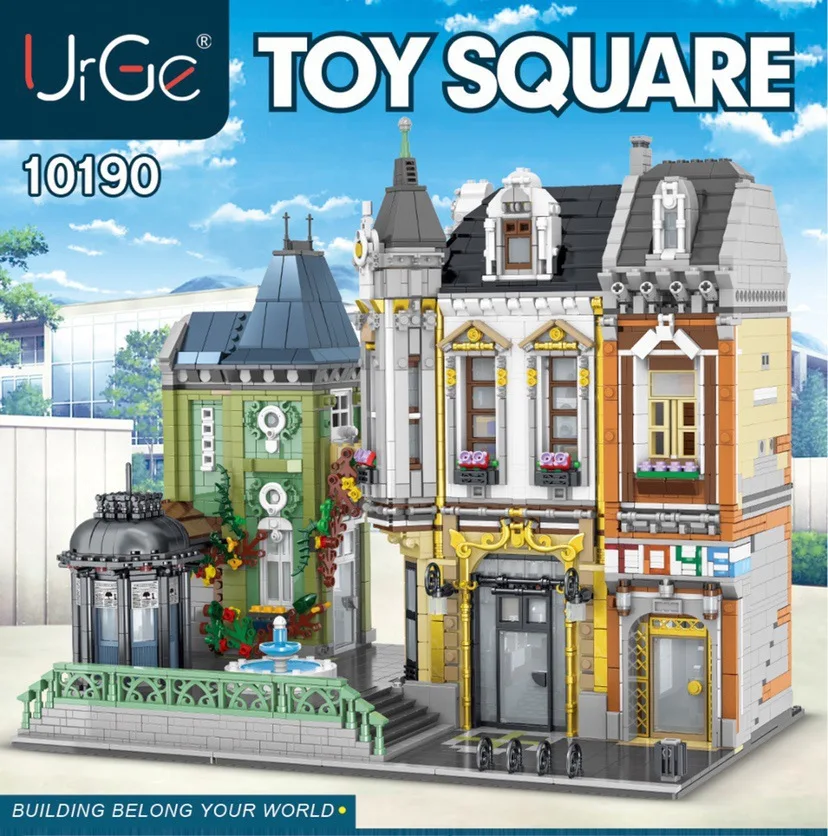 MORKMODEL 10190 Street View series toy store square MOC creative building puzzle small particle building blocks