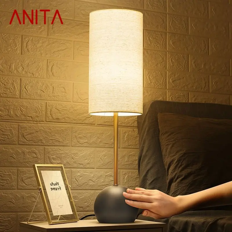 ANITA Modern Touch Dimming Table Lamp LED Creative Simple Personality Bedside Desk Light for Home Living Room Bedroom