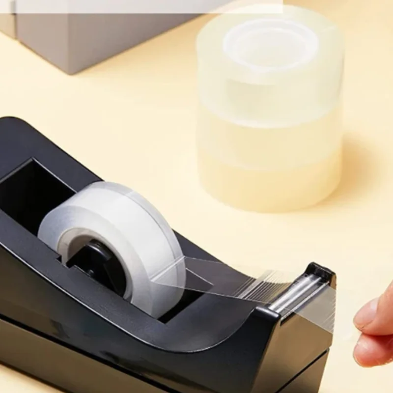1Pc Black Desktop Mini Tape Dispenser Tape Cutter With Non-Slip Base Dispenser Tape Refill Dispenser For Office School Supplies