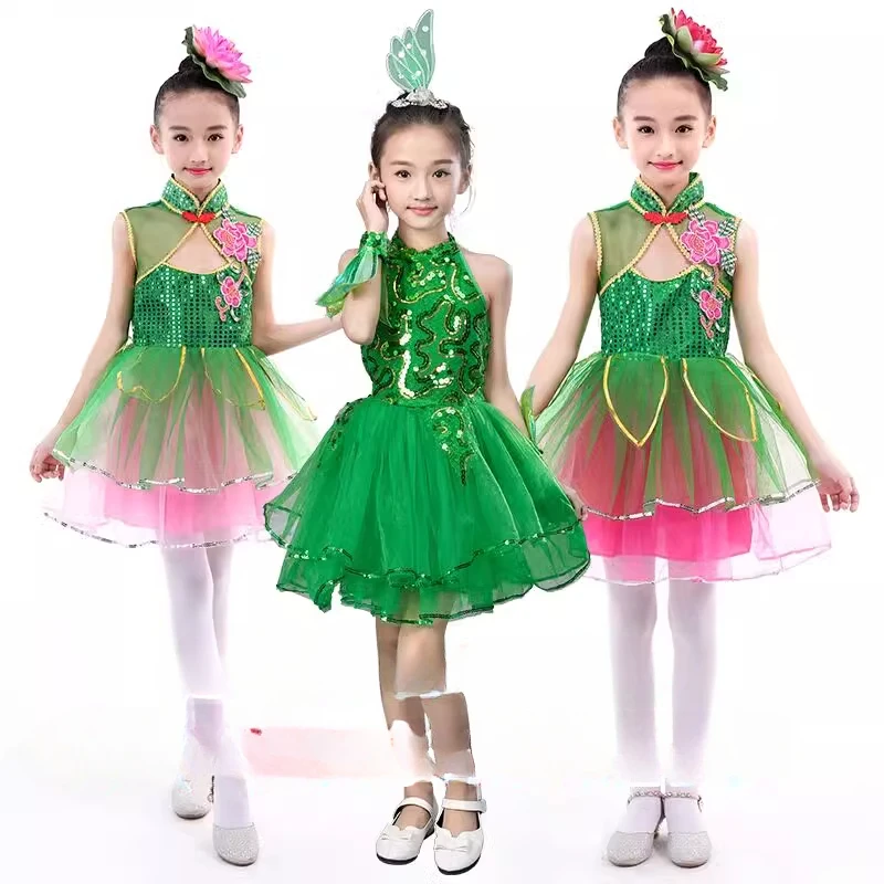 Children's Lotus Performance Costume Lotus Pond Moon Dance Costume Jasmine Blossom Performance on Children's Day