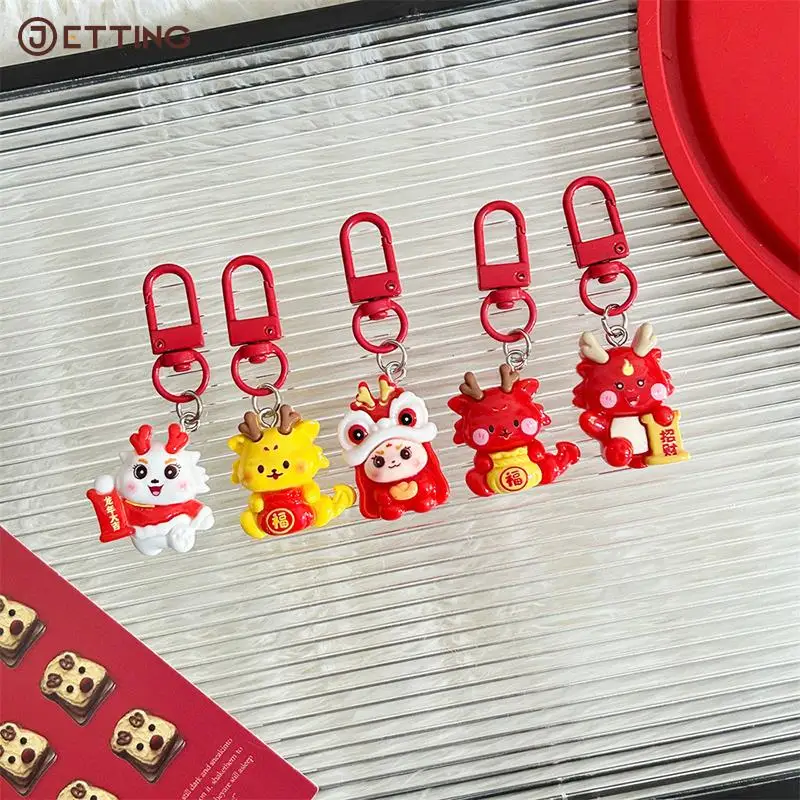 29style 2024 Dragon Year Plastic/resin Keychain Cute Cartoon Lucky Dragon Keyring Creative Bag Pendant For Chinese New Year Gift