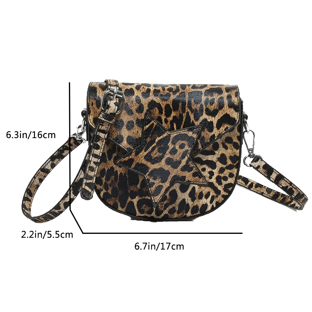 Trendy Mini Semicircle Saddle Shoulder Crossbody Bags For Women Designer Brand Handbags And Purse Vintage Leopard bolsa feminina