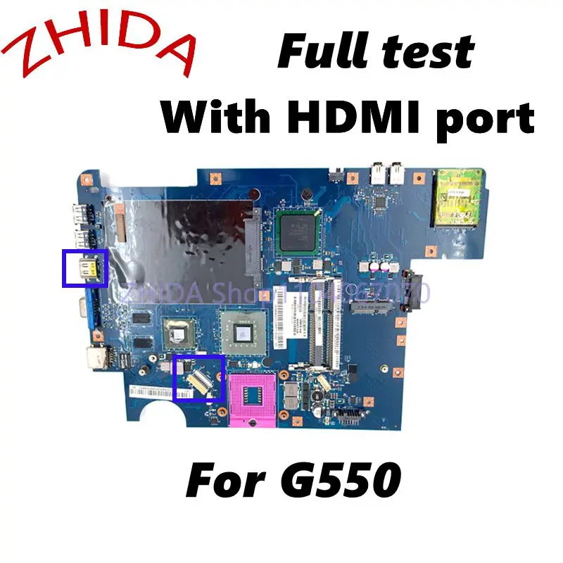 

For Lenovo Ideapad G550 Laptop Motherboard Free CPU GM45 GPU onboard With HDMI port KIWA7 LA-5082P MAIN BOARD full test