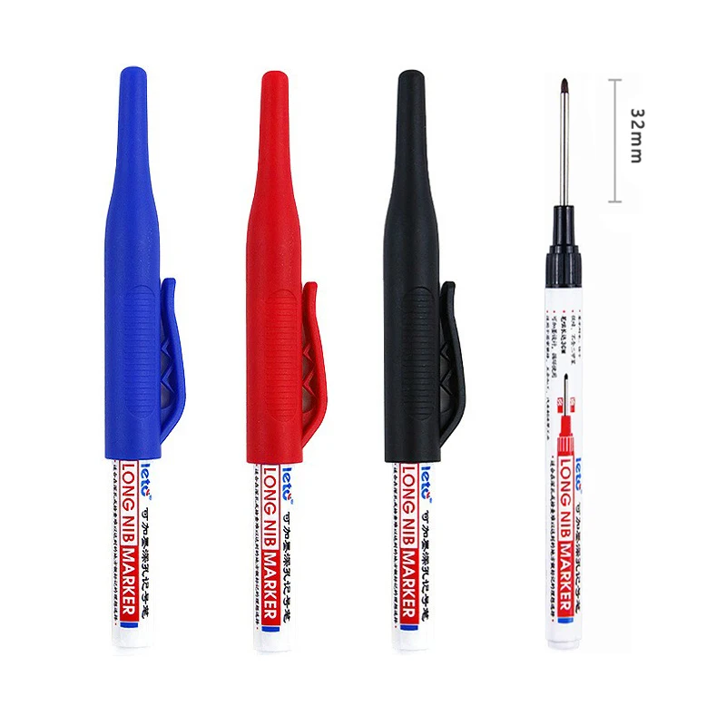 4 Stks/set 30Mm Diep Gat Lange Puntkop Markers Voor Metalen Perforerende Pen Waterdichte Badkamer Houtbewerking Decoratie Multi-Purpose