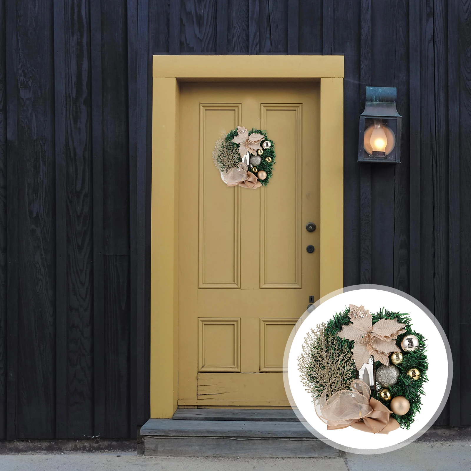 

1pc Christmas Wreath Decor Simulation Rattan Wreath For Party Garland Decoration Creative Holiday Home Festive Ornament