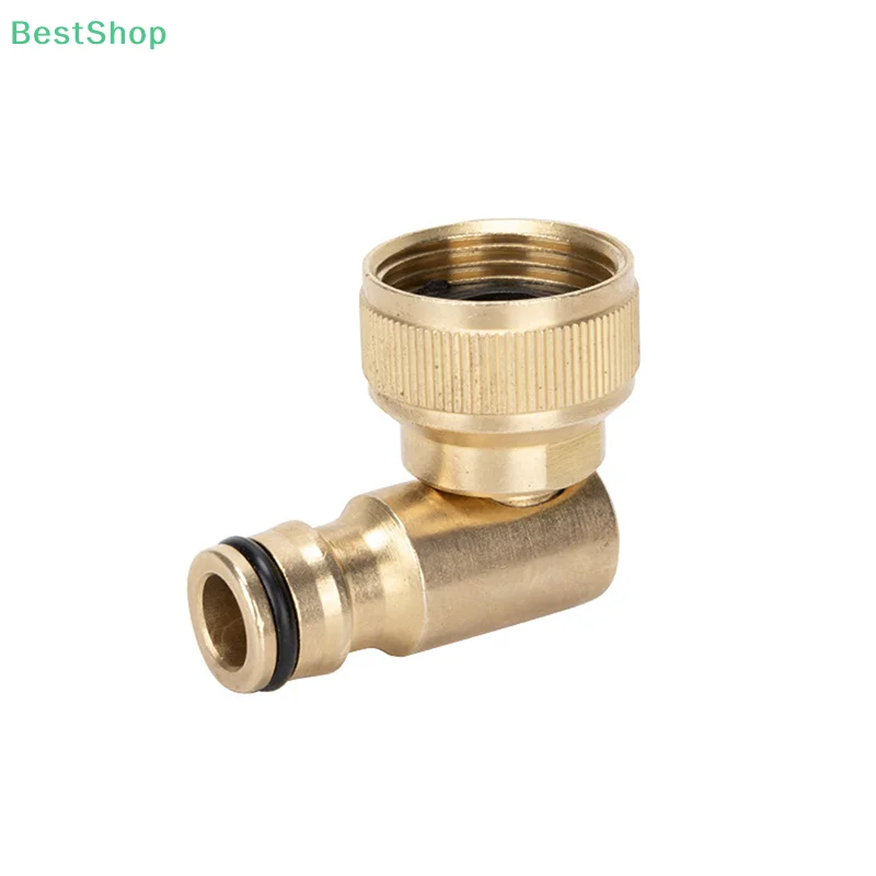 ♥ Gartenschlauch-Wasserhahn-Adapter, 3/4 Zoll Messing-Winkel-Schnellverbinder, drehbar